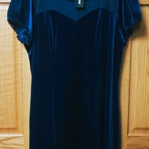 Hot Topic Midnight Blue Velvet Dress